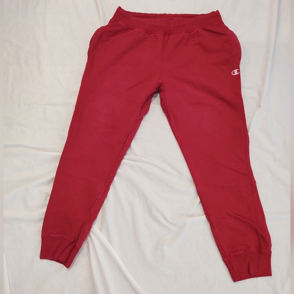 Champion Red Reverse Weave Sweatpants Sz XL